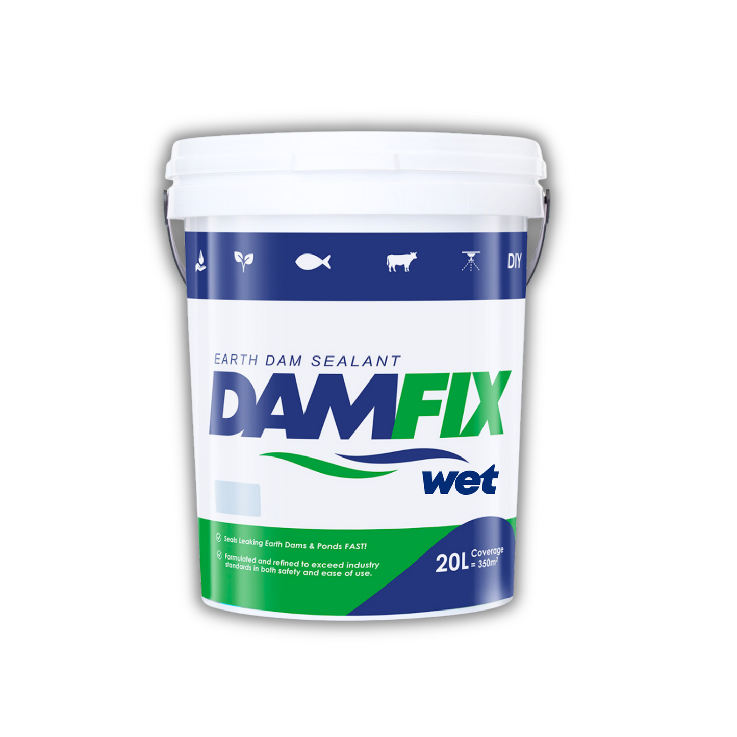 DAMFIX Wet Earth Dam Sealant 20Liter Bucket Front