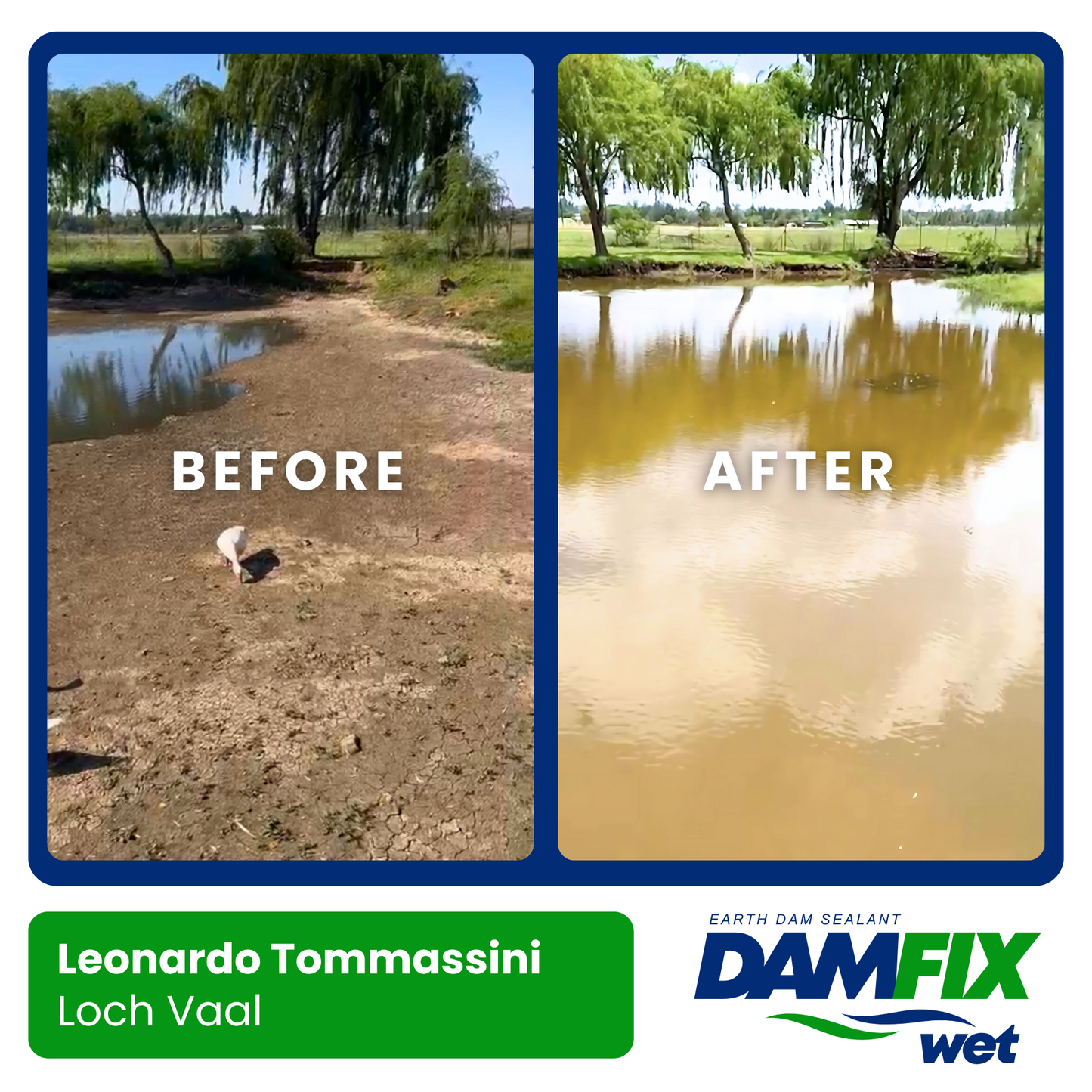 DAMFIX Wet Before Nearly Empty dam with trees and After Full Dam with Trees - Leonardo Tommassini Loch Vaal