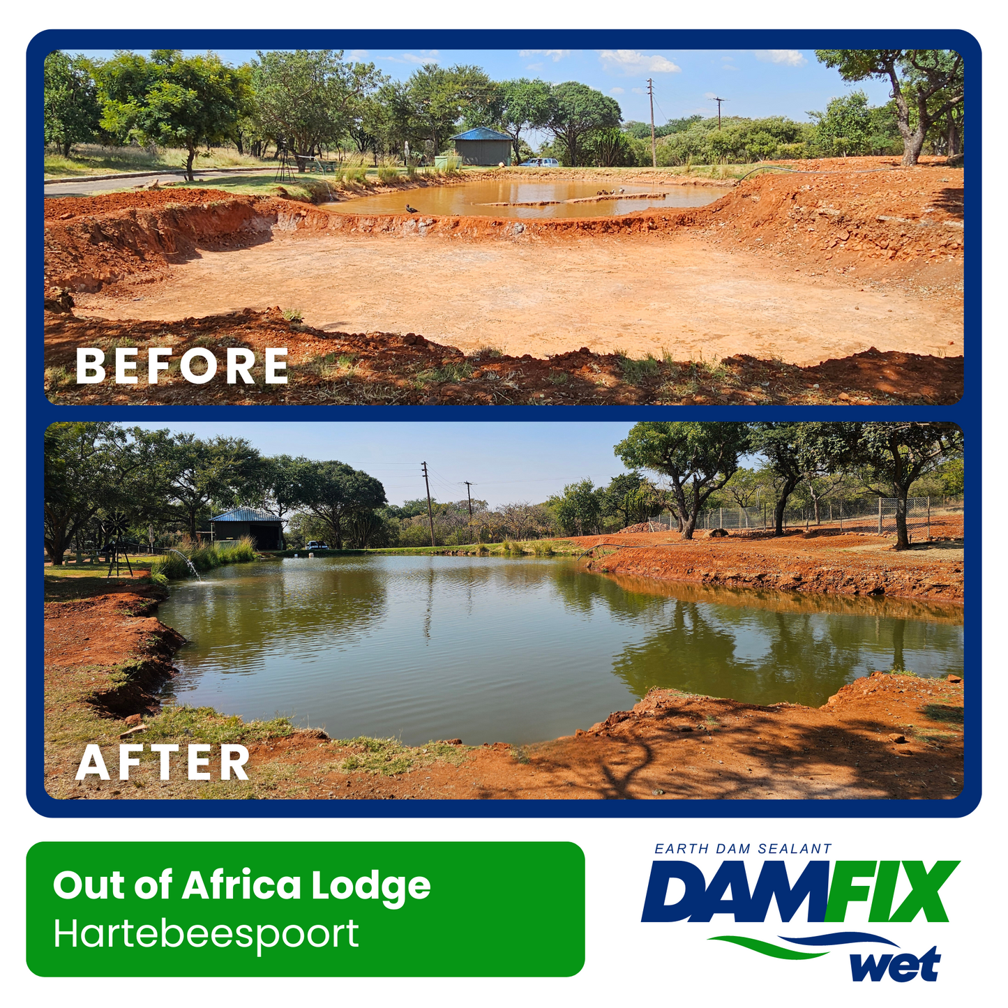 DAMFIX Wet Before and After - Out of Africa Lodge Hartebeespoort