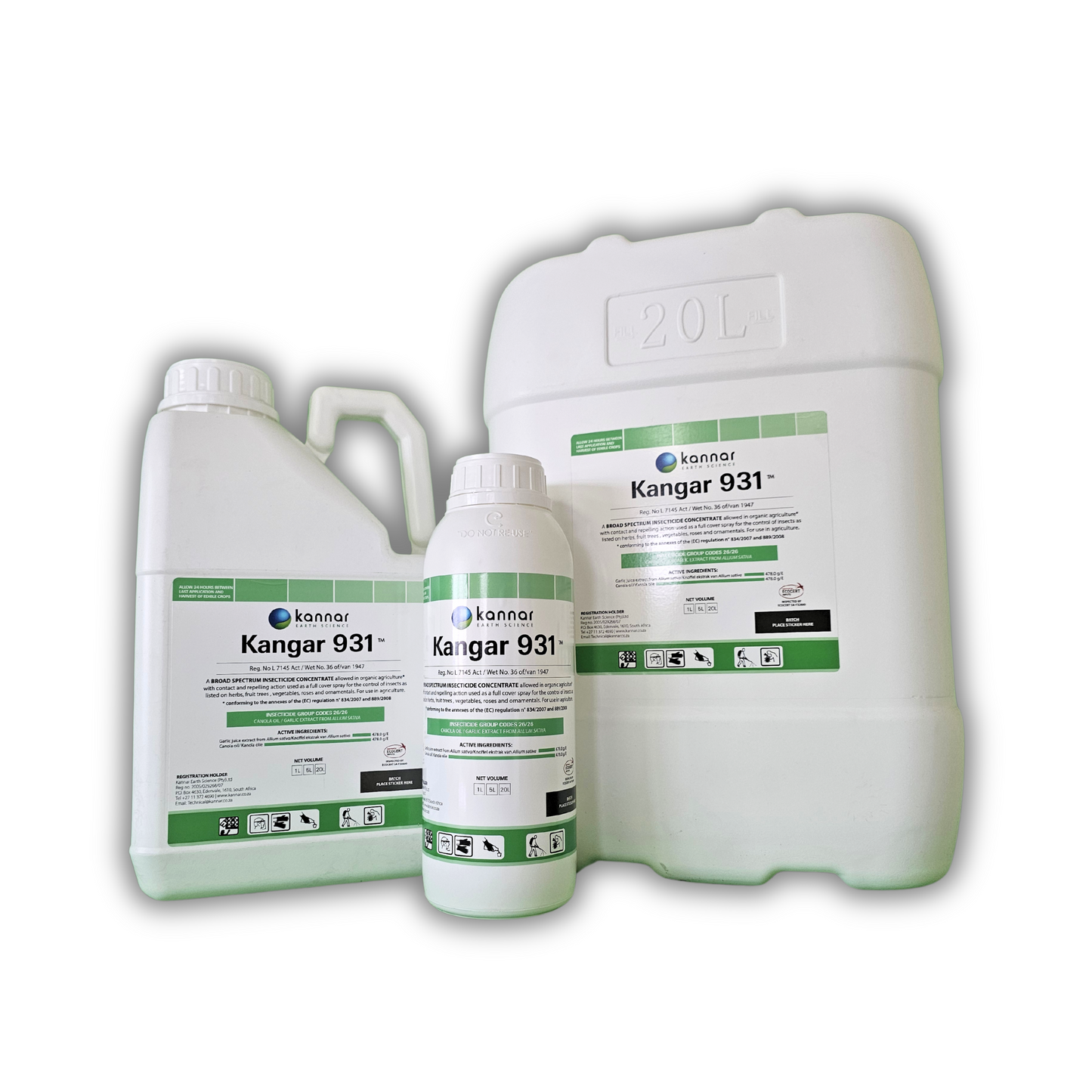 Insecticide Kannar Kangar 931 Group 1L, 5L and 20L Front