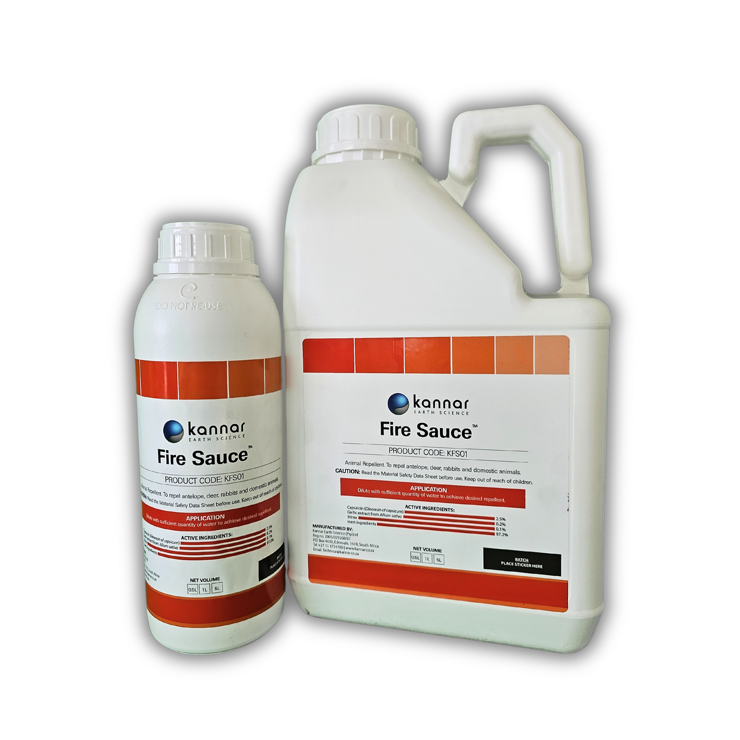Repellent Kannar Fire Sauce Group 1L and 5L Front