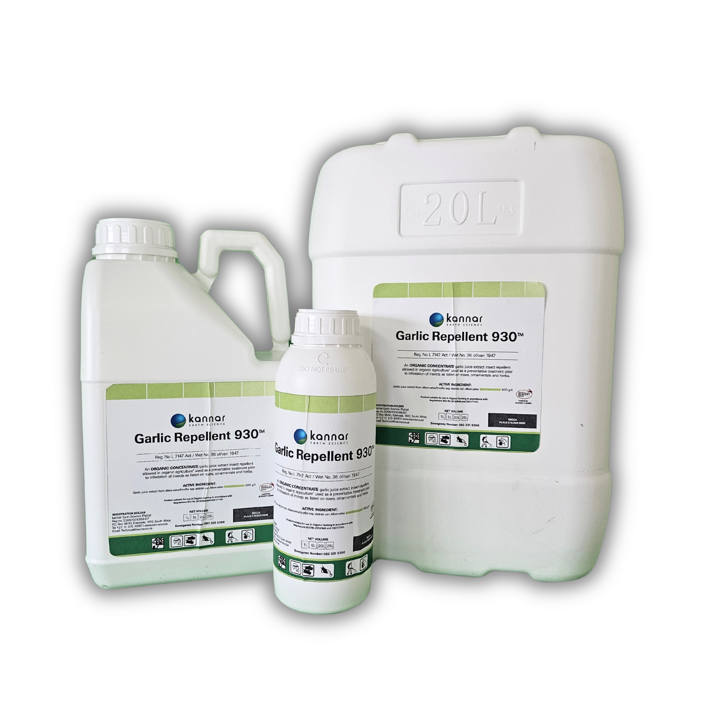 Repellent Kannar Garlic Repellent 930 Group 1L, 5L and 20L Front