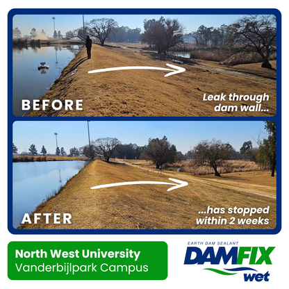 DAMFIX Wet Application at North West University Vanderbijlpark Campus Before and After