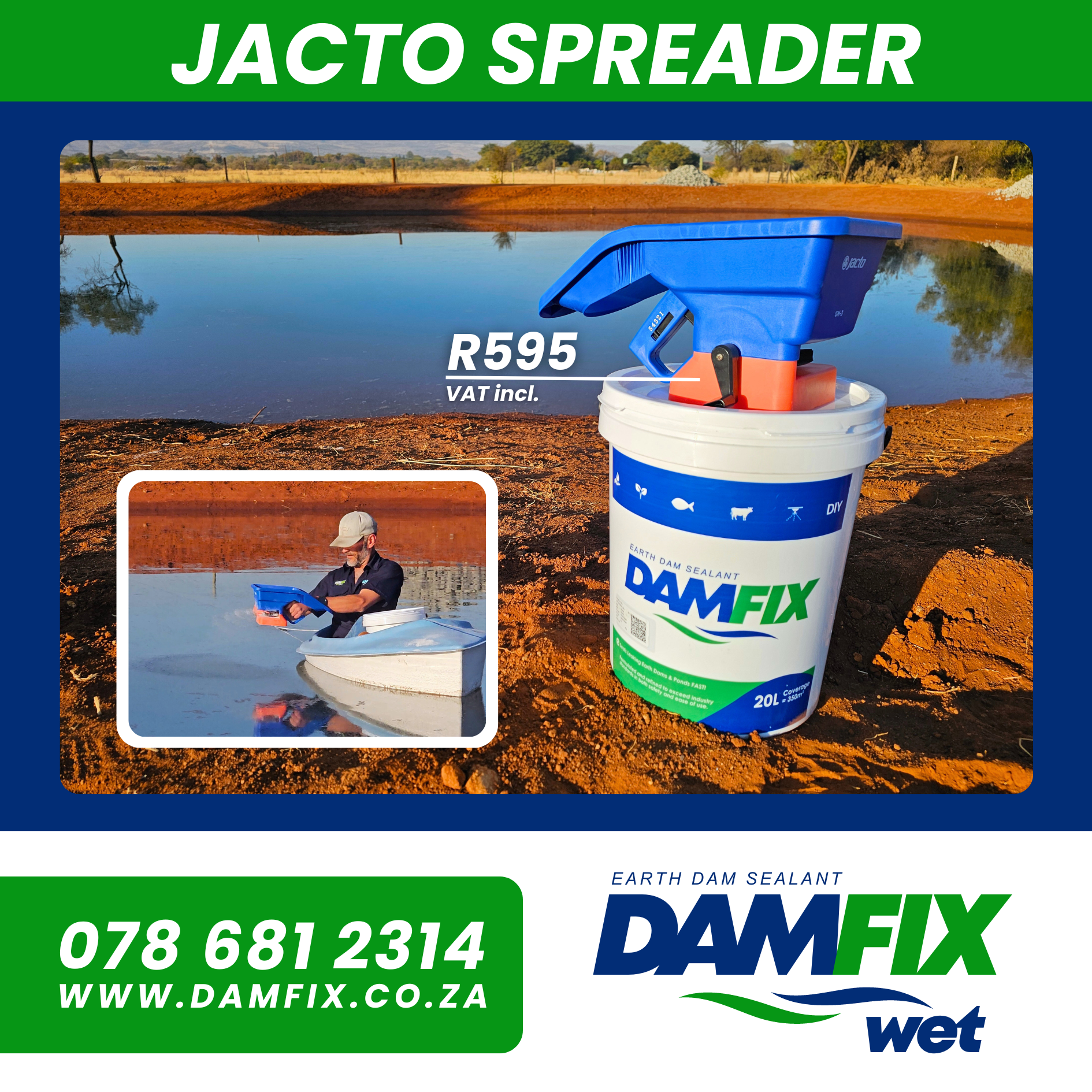 JACTO Handheld Spread used with DAMFIX Wet Applications