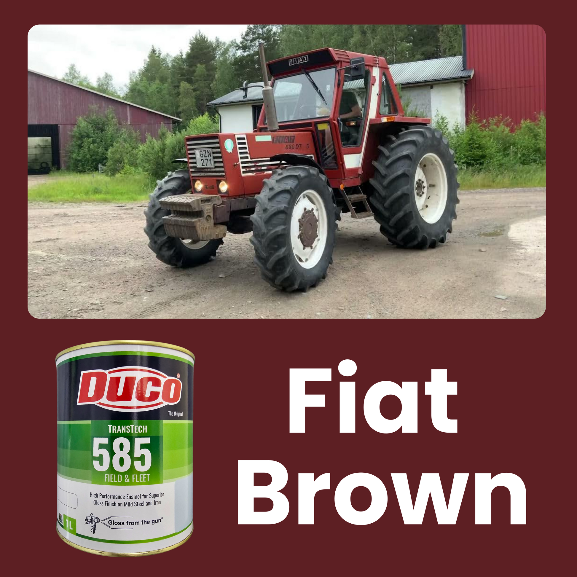 Tractor and Implement Paint, Duco 585 Field & Fleet Fiat Brown