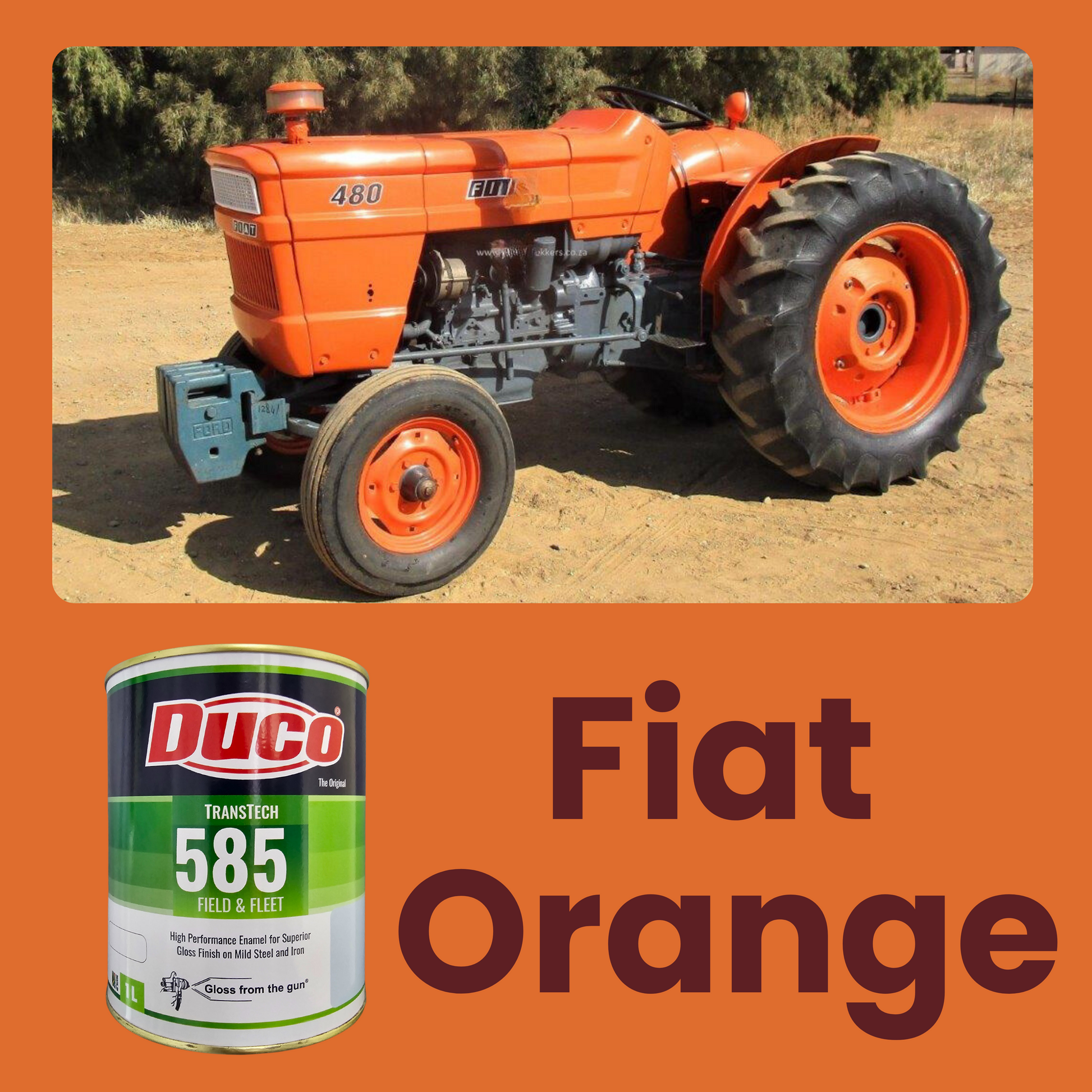 Tractor and Implement Paint, Duco 585 Field & Fleet Fiat Orange