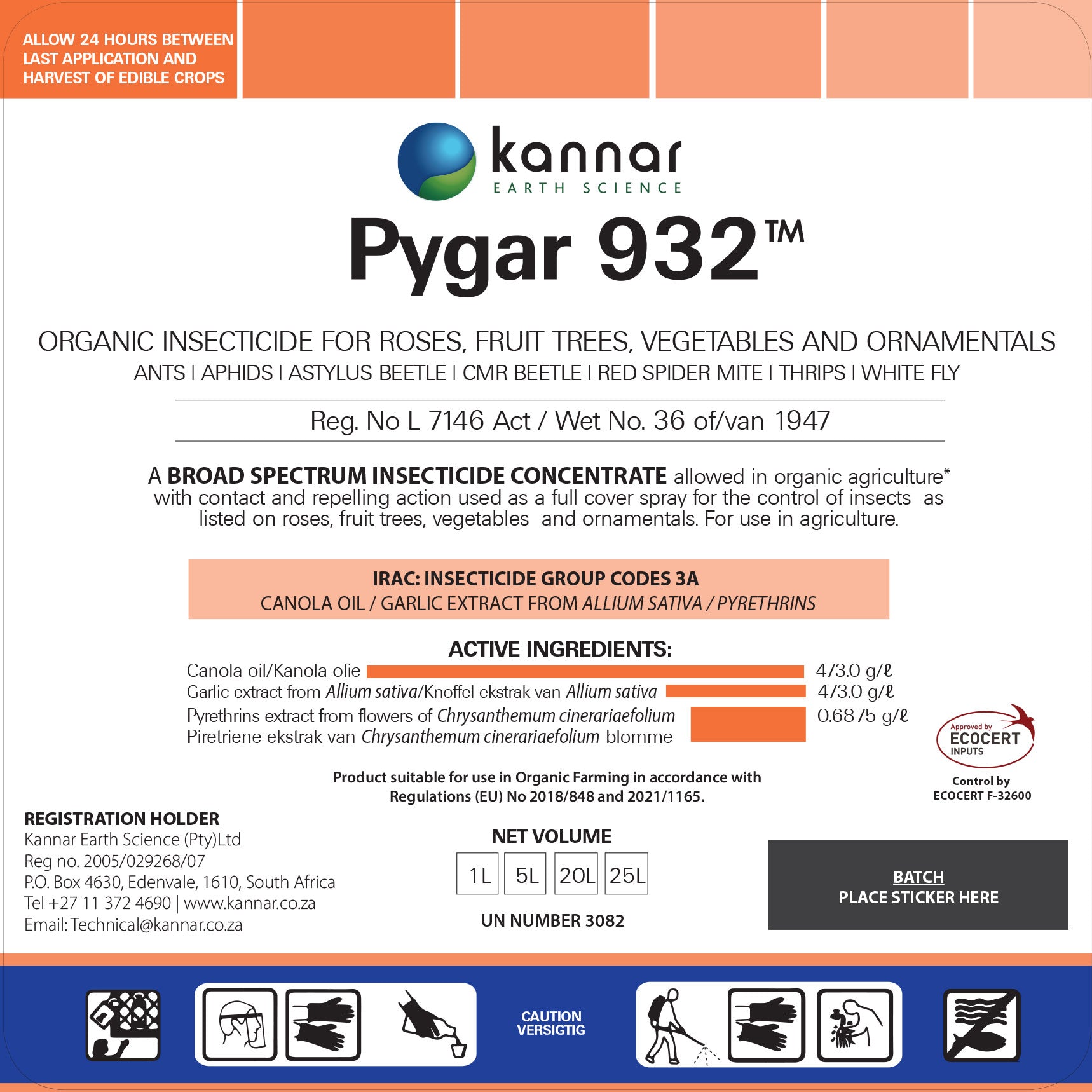 Kannar Pygar 932 Label Front